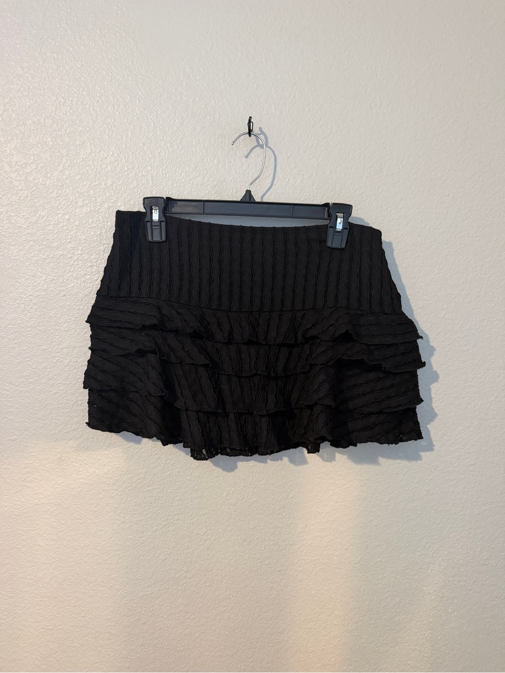 Motel Rocks Black Ribbed Short Sleeve Top and matching skirt - Picture 5 of 8